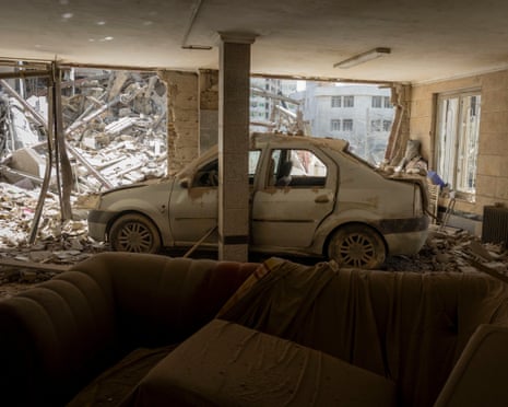 The interior of a home destroyed in an Israeli-US attack in Tehran