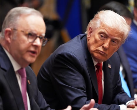 Australian prime minister Anthony Albanese and US president Donald Trump in the White House in October 2025