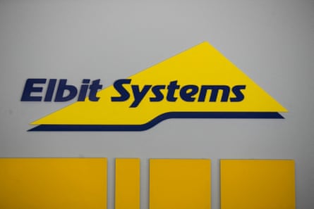 Logo of Israeli defence electronics firm Elbit Systems is seen at their offices in Haifa, Israel.