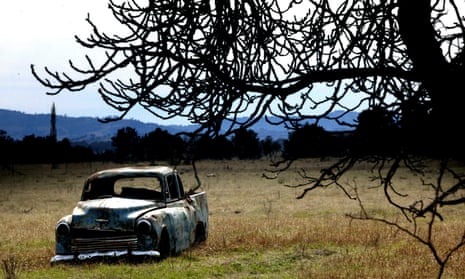 Derelict car sitting on a rural property in western New South Wales