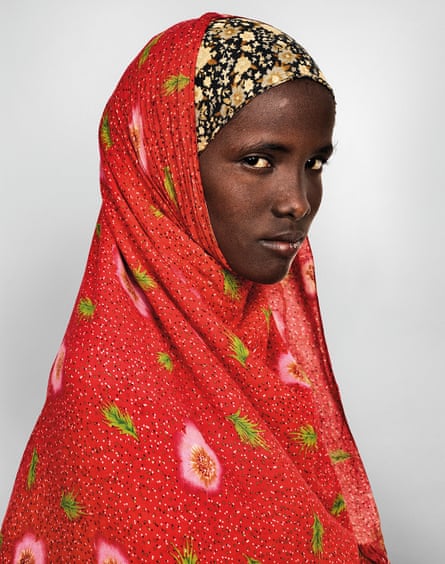 A young Somali woman in a colourful scarf