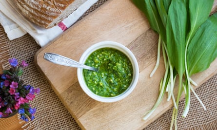 Homemade wild garlic pesto.