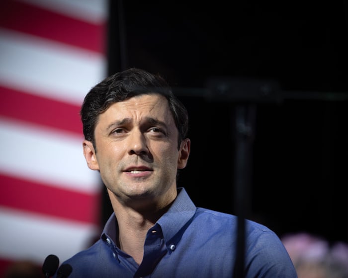 Jon Ossoff blasts ‘draft-dodging, crook president’ in latest war of words with Trump – US politics live