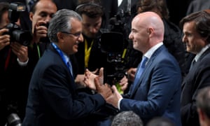 Sheikh Salman congratulates Gianni Infantino on his election triumph.