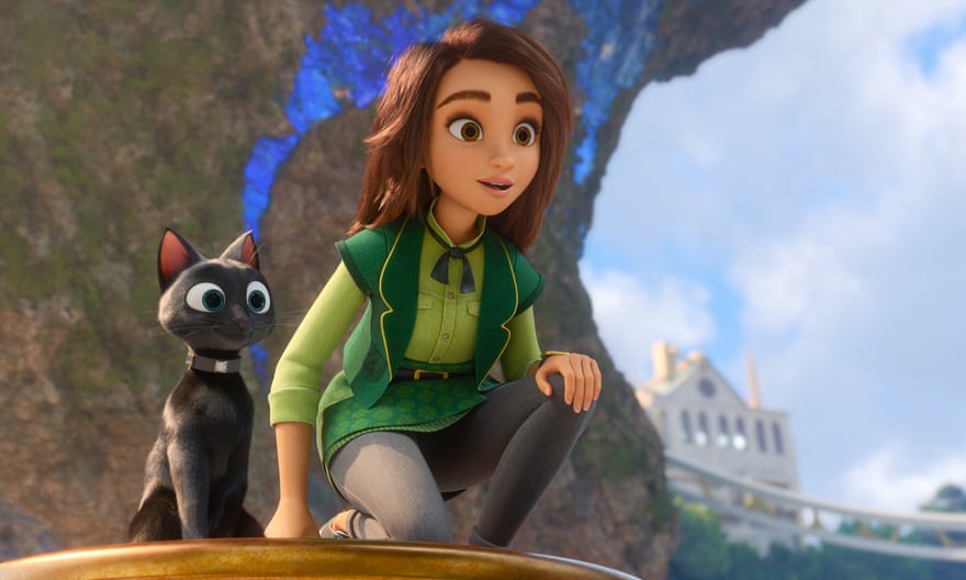 Bob (voiced by Simon Pegg) and Sam Greenfield (voiced by Eva Noblezada) in Luck on Apple TV+.