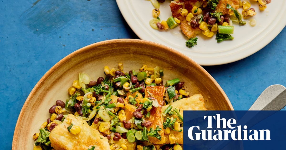 Rukmini Iyer’s quick and easy recipe for charred corn salad with halloumi, broccoli and black beans