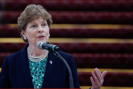 US senator Jeanne Shaheen speaks during a press conference