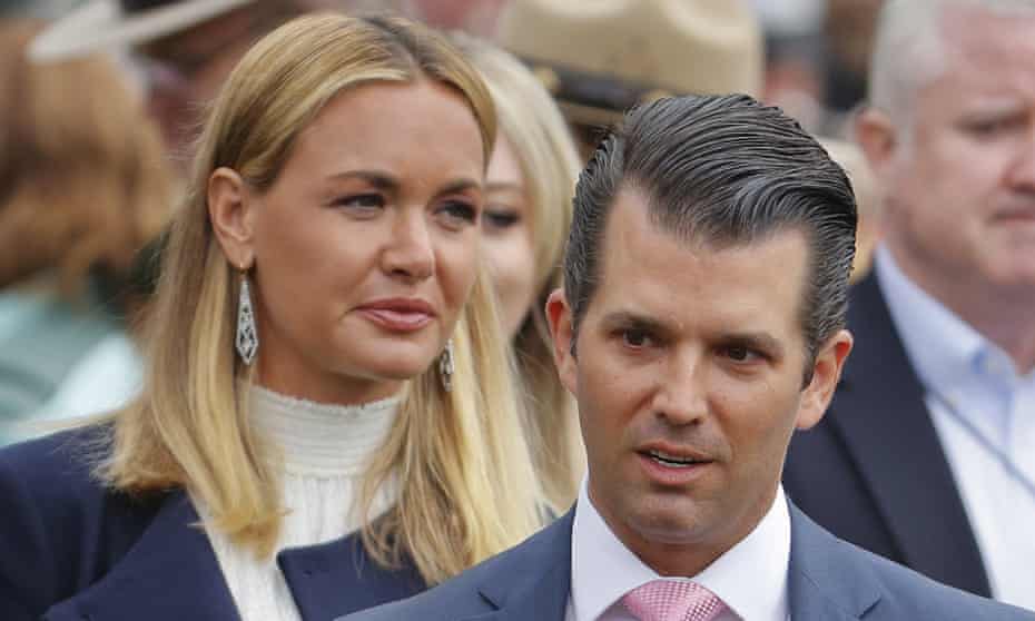 Vanessa Trump with Donald Trump Jr, her former husband, in April 2018. The book claims Secret Service agents reported that Vanessa Trump ‘started dating one of the agents who had been assigned to her family’.