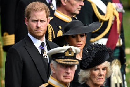 Prince Harry and Meghan, the Duchess of Sussex, attend the state funeral and burial of Queen Elizabeth