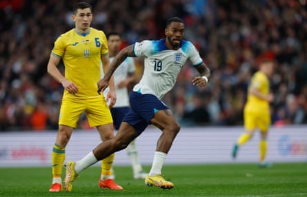 Ivan Toney makes a run on his England debut against Ukraine in March 2023