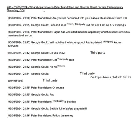 Mandelson/Gould exchanges