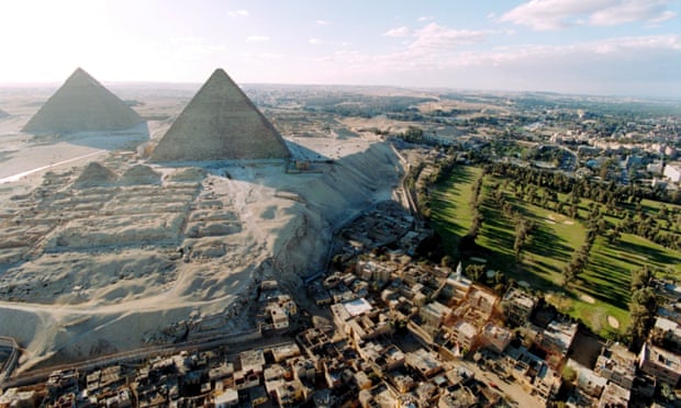 Pyramids of Giza outside Cairo, Egypt.