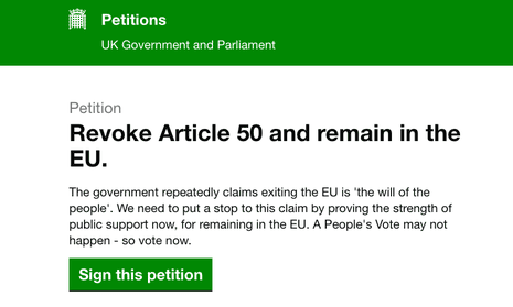 The petition continued to grow following Saturday’s anti-Brexit march.