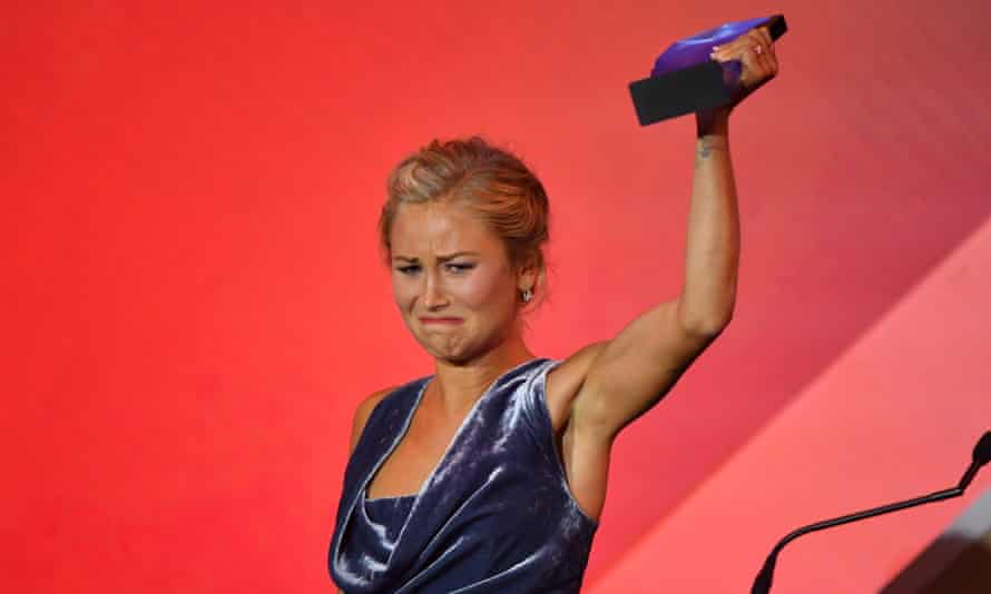 Grace Tame at the 2021 Australian of the Year Awards at the National Arboretum in Canberra.