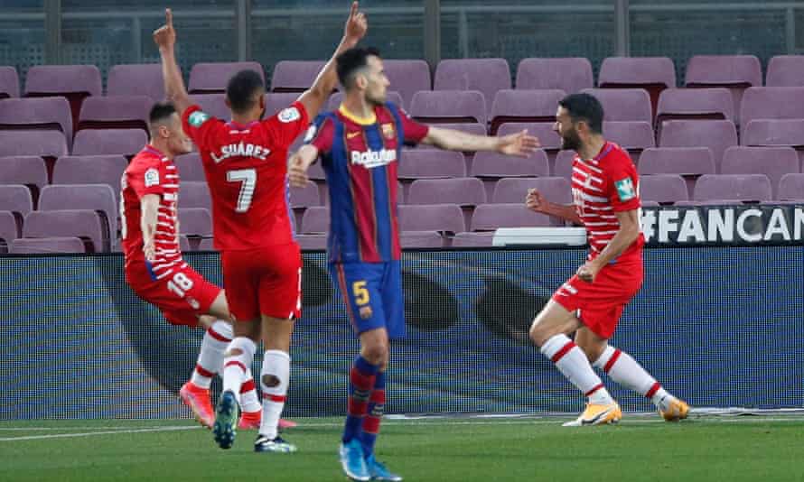 Barcelona blow chance to go top of La Liga after shock defeat to Granada | La Liga | The Guardian