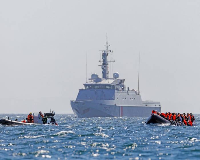 French officers halted small boats at sea 10 times since spring — image supplied by The Guardian UK's feed