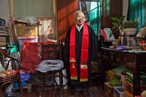 Pastor Dai in her room, Hongde church compound (2014)