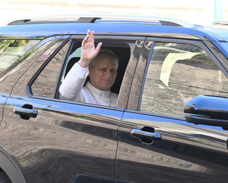 Pope Leo XIV leaves the Vatican before being admitted to Rome’s Gemelli University Hospital for an operation to remove a lump from his lung.