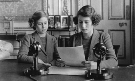 Princesses Elizabeth and Margaret making a broadcast to the children of the Empire during World War II