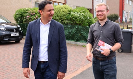 Sarwar joins Scottish Labour’s candidate for Rutherglen and Hamilton West, Michael Shanks (right), campaigning in Hamilton