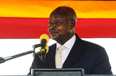 President Yoweri Museveni speaks during 60th independence anniversary celebrations