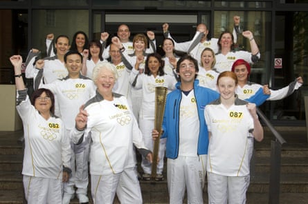 A group of people cheering