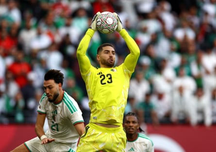 Algeria’s keeper Luca Zidane collects the ball during their Africa Cup of Nations last 16 victory over DR Congo.