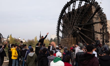 Residents in Hama demonstrating in support of opposition forces
