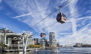 The Emirates Air Line, also known as the Thames cable car.