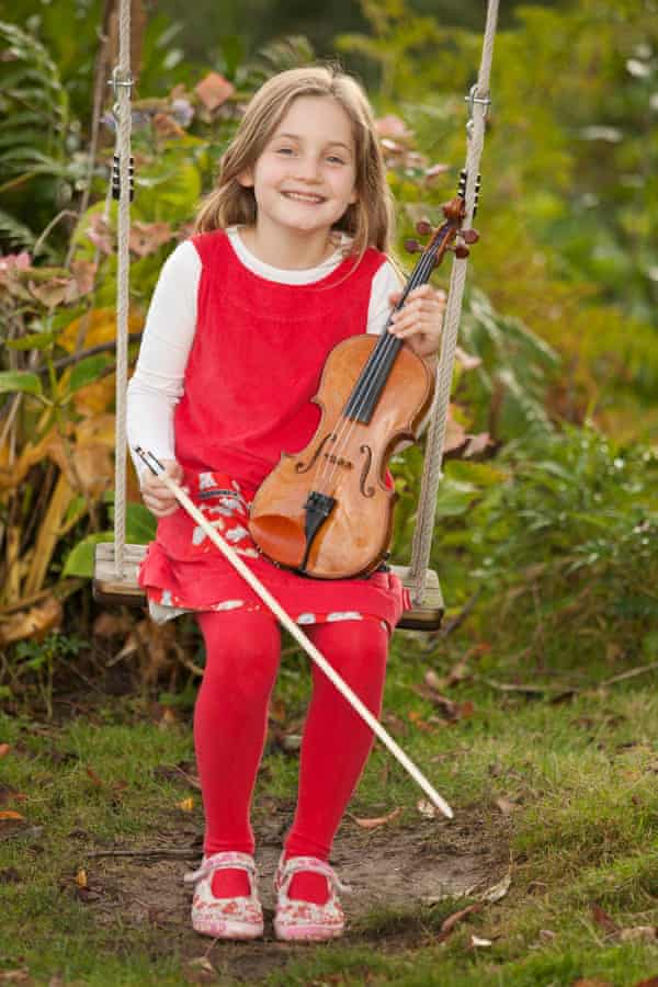 In the swing of it … Alma Deutscher at the age of seven