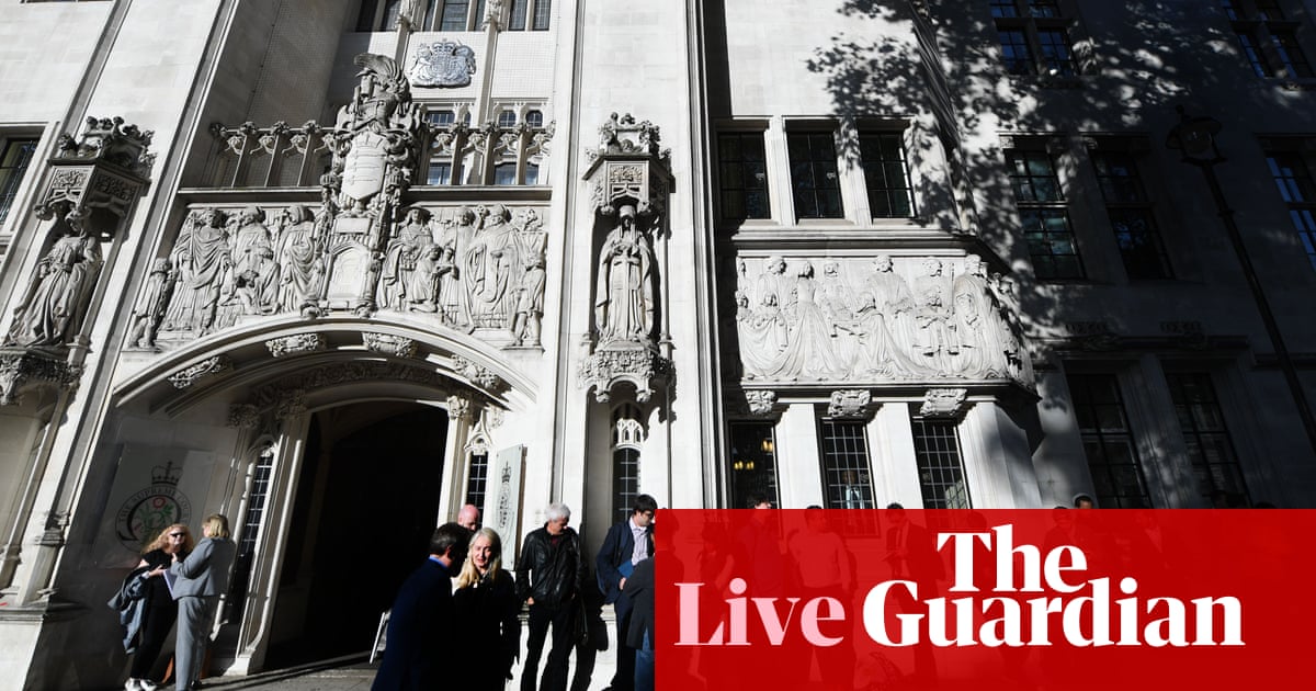 Brexit: Claim Boris Johnson suspended parliament to ‘stymie’ MPs untenable, supreme court told – live news