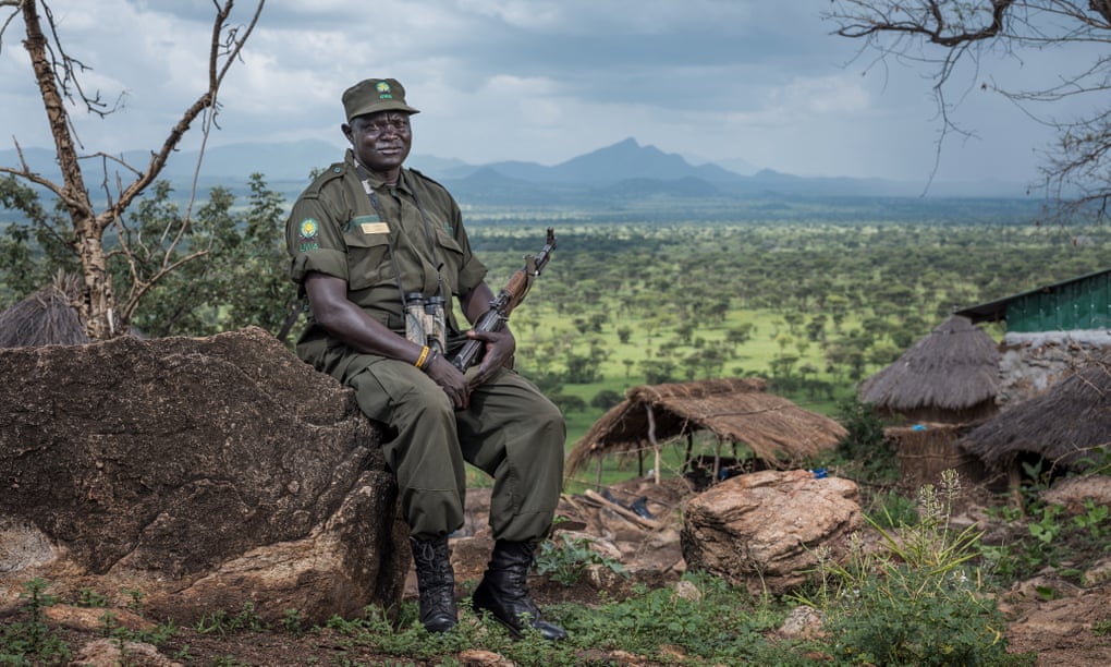 Samuel Loware at the rangers’ outpost on the South Sudan border in Kidepo Valley national park.