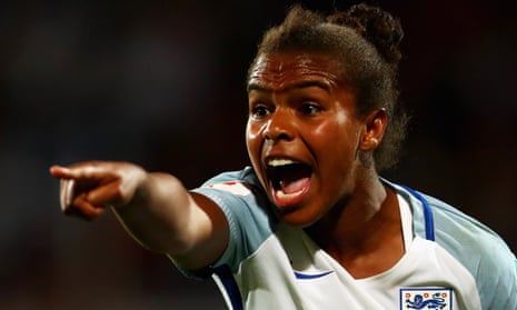 Nikita Parris reacts to a referee’s decision during England’s Euro 2017 group match against Portugal last year