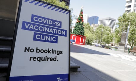 A pop-up Covid vaccination clinic in Melbourne