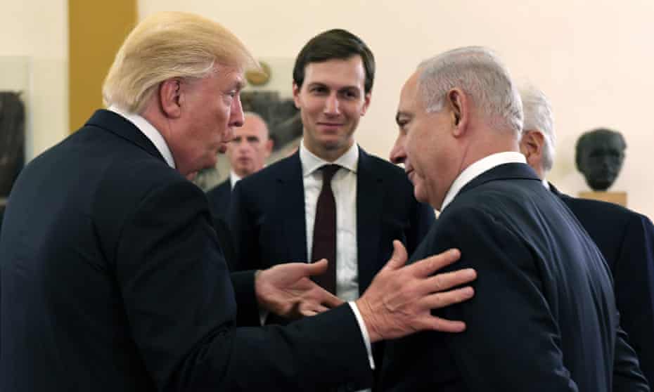 Donald Trump, Jared Kushner and Benjamin Netanyahu in Israel