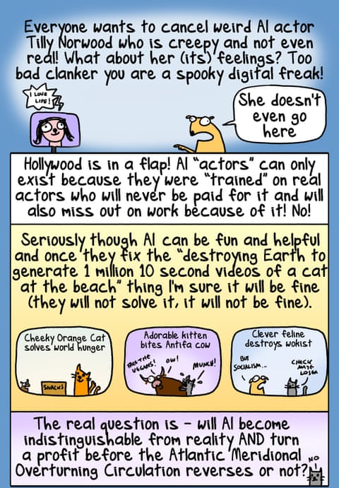 Cartoon by First Dog on the Moon titled AI Wants To Kill You, panel 1