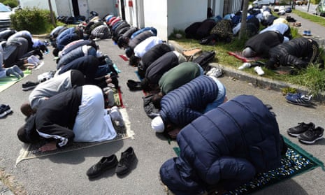 Muslim worshippers in Rennes, France, April 2021.