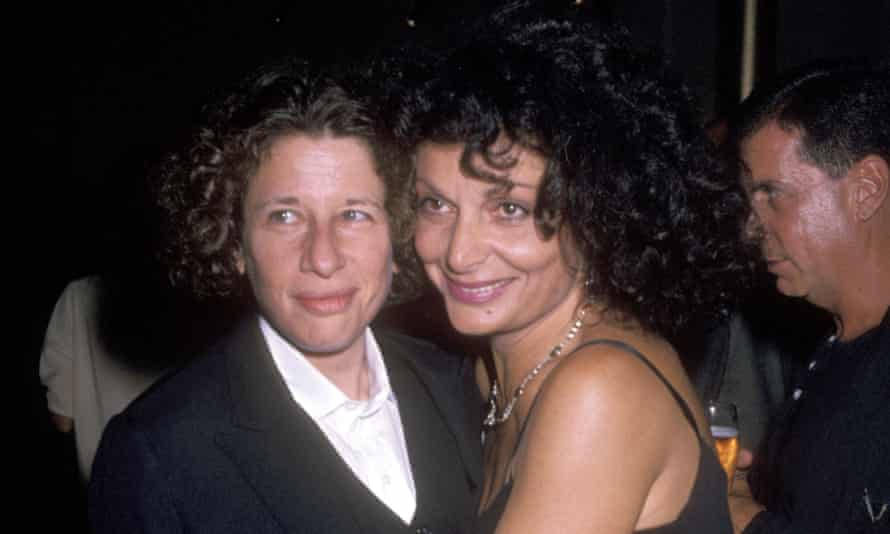 With designer Diane von Furstenberg, 1990.