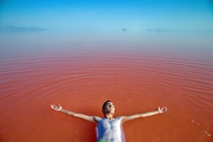Lake Urmia is a salt lake in one of Iran’s national parks