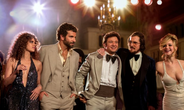 Jennifer Lawrence with her American Hustle co-stars