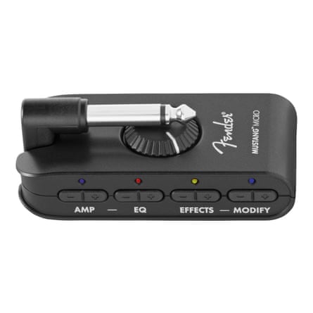 Black Fender Mustang micro amp