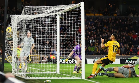 Matheus Cunha of Wolverhampton Wanderers scores their sides second goal.