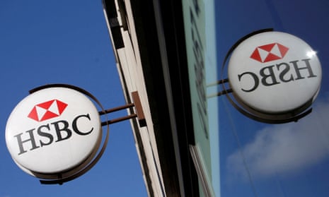 A picture of a sign at a branch of HSBC bank in central London.