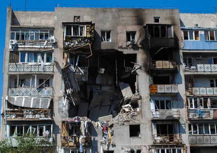 a bombed residential building