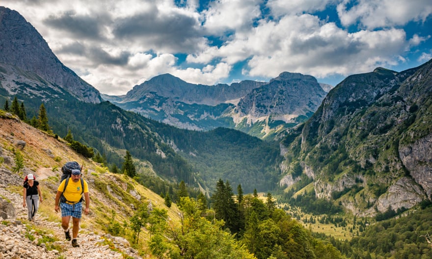 Hikers in the Sutjeska national park.