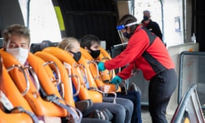 Staff making preparations today at Alton Towers, ahead of its opening to the public on Saturday.