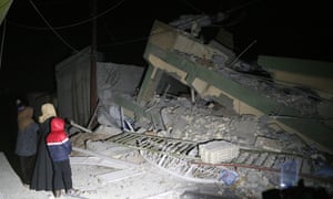 Damaged buildings in Sulaimaniya, Iraq.