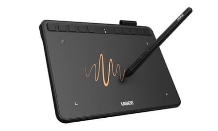 Portable drawing tablet, in black