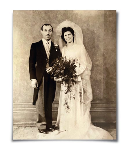 Sonja and Ralph Cowan on their wedding day, Glasgow, 1946.