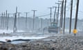 A photo of East Beach Road in Westport, Massachusetts, battered after heavy storms in January 2024.